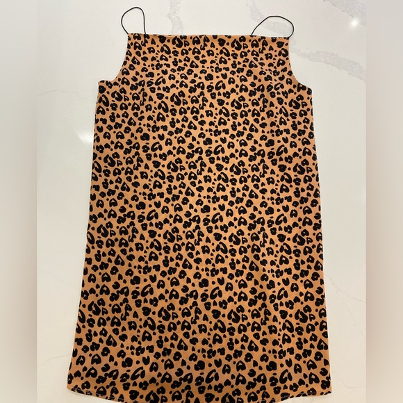 Mini Slip Dress by CRESCENT, Leopard Print, Camel/Black, Cowl Neck (US M) - Picture 6 of 10